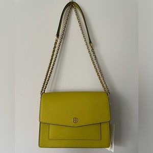 TORY BURCH (NWT) Robinson Convertible Shoulder/Crossbody Bag - Island Chartreuse